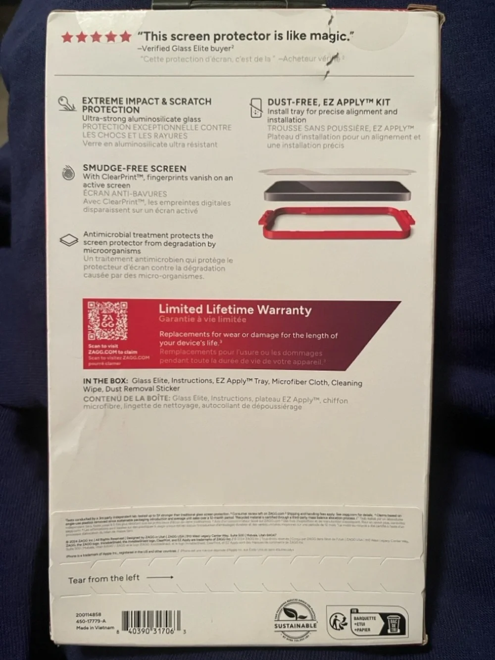 Glass Elite Screen Protector for iPhone 16/15 - Red Packaging